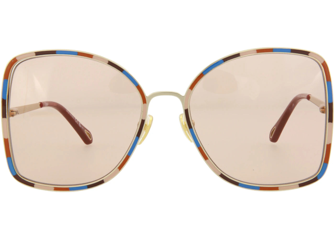 Chloe Square-Frame Metal Sunglasses Gold Gold Orange (CH0101S-30012460-002)