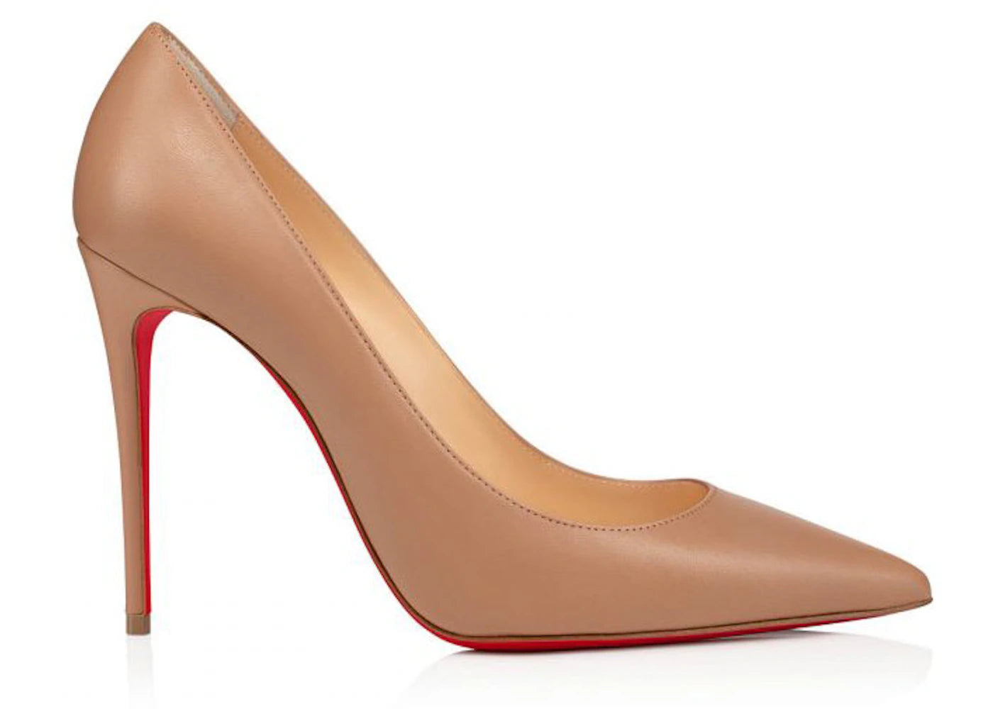 Christian Louboutin Kate 100mm Pump Nude Nappa Shiny Leather