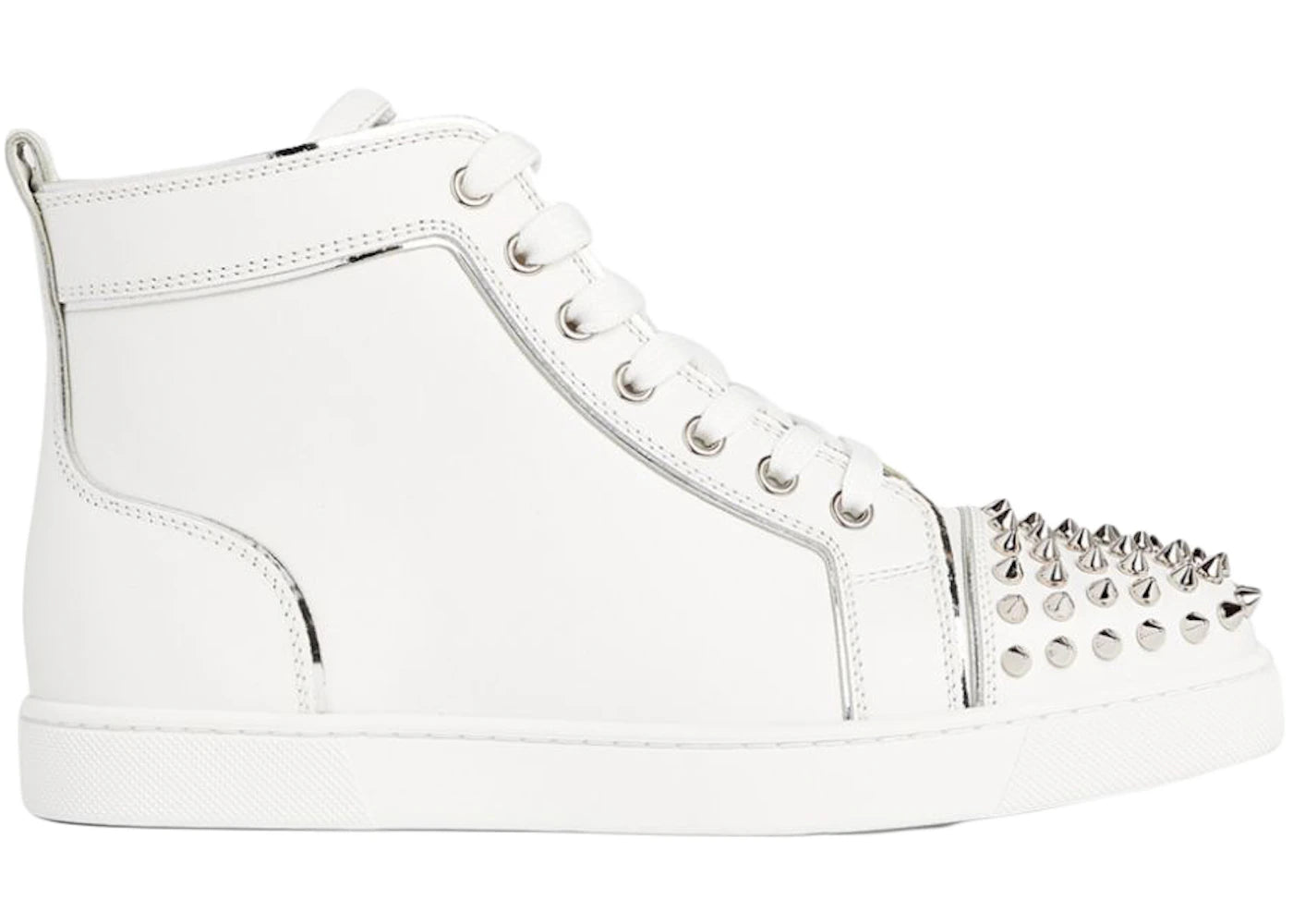 Christian Louboutin Lou Spikes Leather Hi White (Women's)