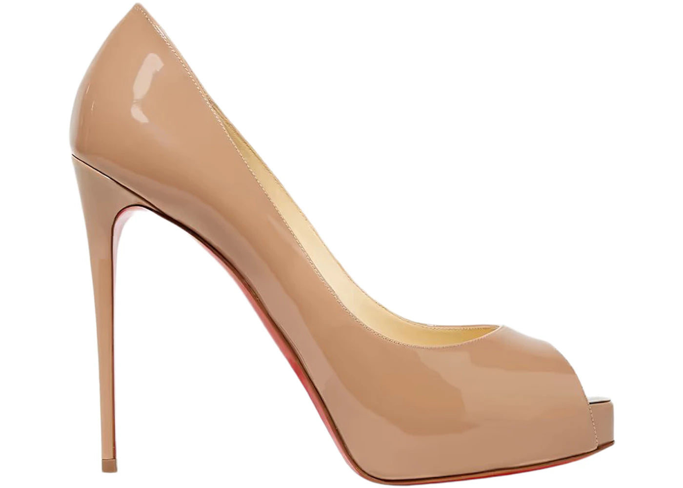 Christian Louboutin New Very Prive 120 Pump Nude Patent Leather