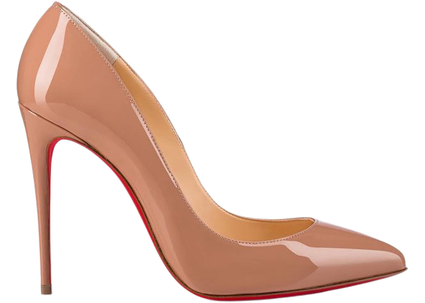 Christian Louboutin Pigalle Follies 100mm Pump Nude Patent Leather