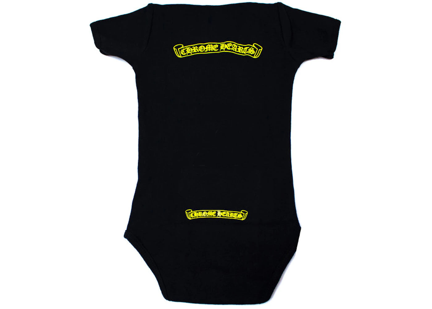Chrome Hearts Baby Short Sleeve Bodysuit Black/Yellow
