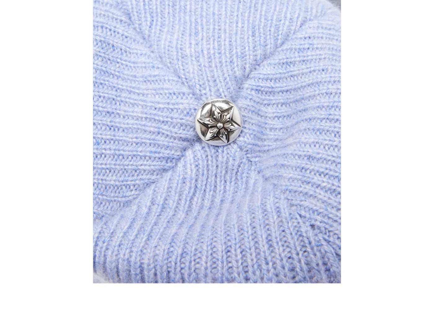 Chrome Hearts Big Daddy Cashmere Beanie Light Blue/White