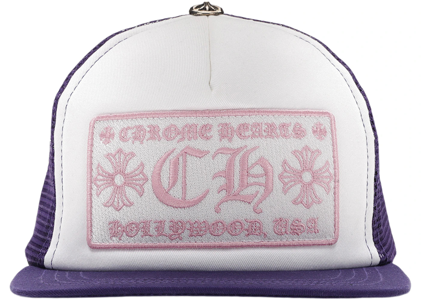 Chrome Hearts CH Hollywood Trucker Hat Purple/White/Pink