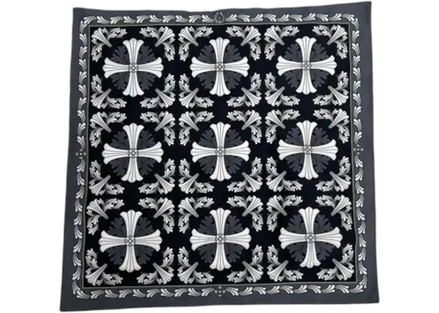 Chrome Hearts Cross Motif Silk Bandana Black