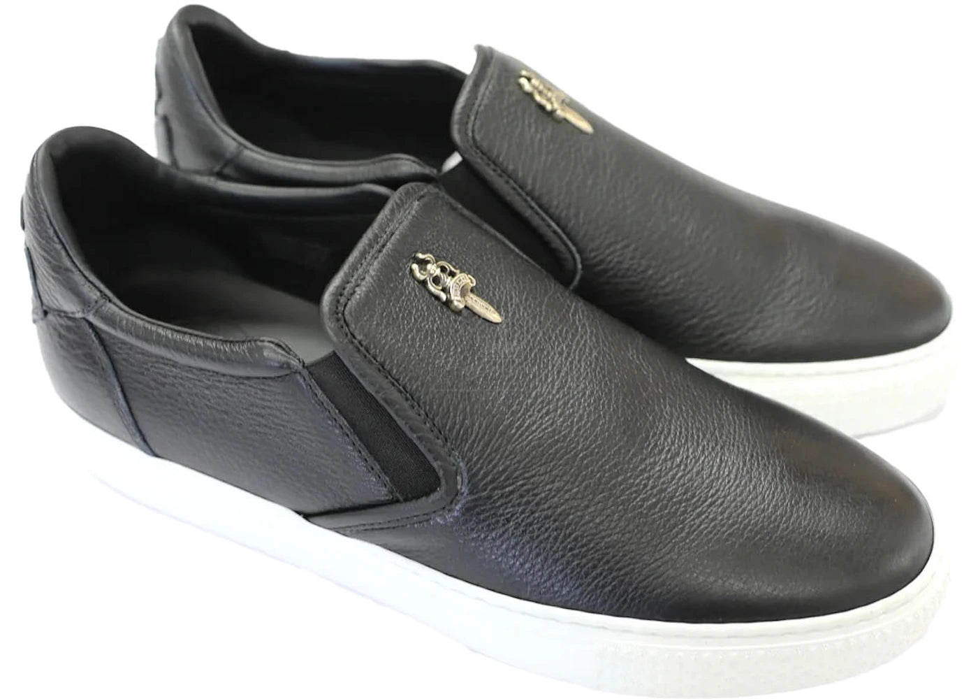 Chrome Hearts Dagger Slip On V2 Black Leather