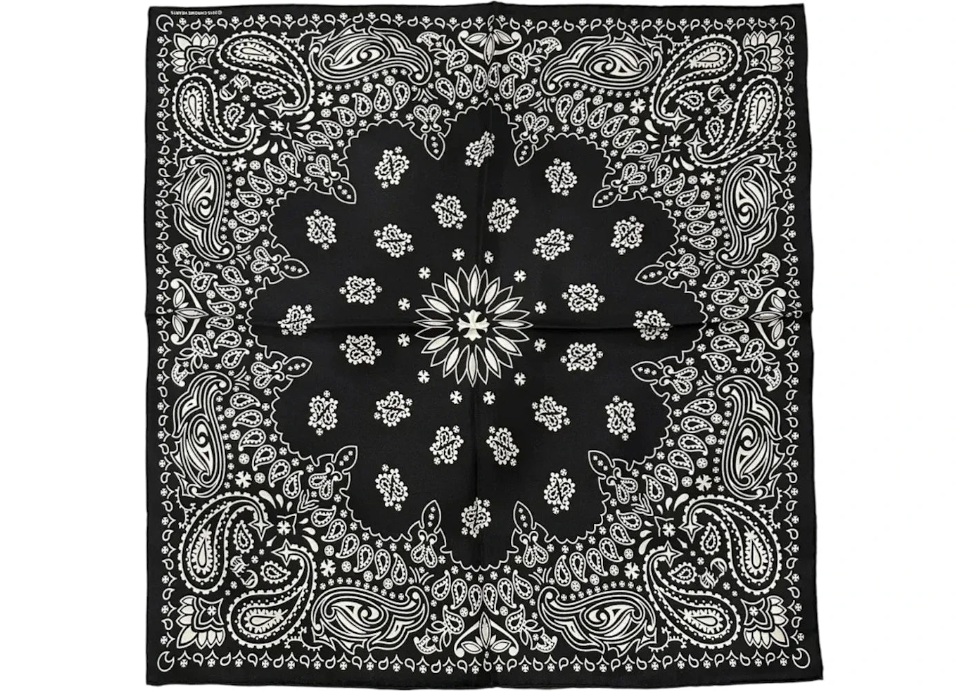 Chrome Hearts Floral Print Silk Bandana Black