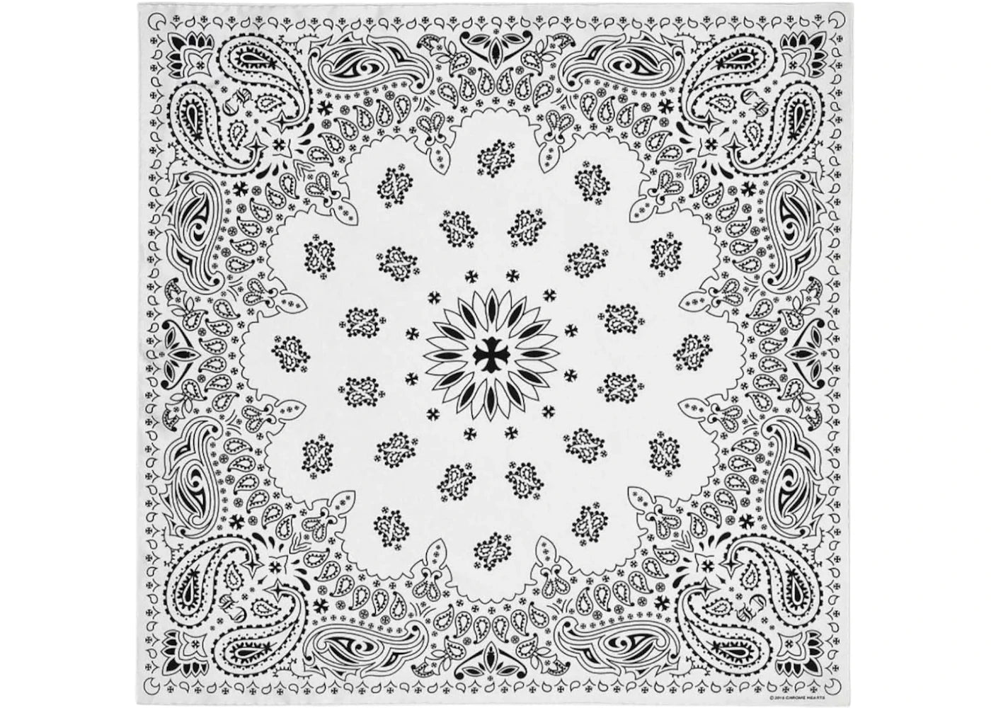 Chrome Hearts Floral Print Silk Bandana White