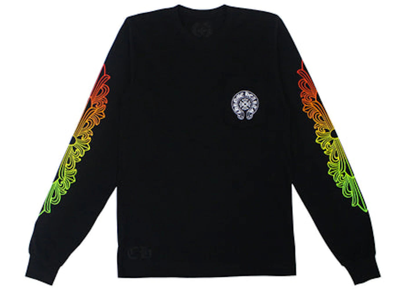 Chrome Hearts Floral Sleeve Gradient L/S T-shirt Black
