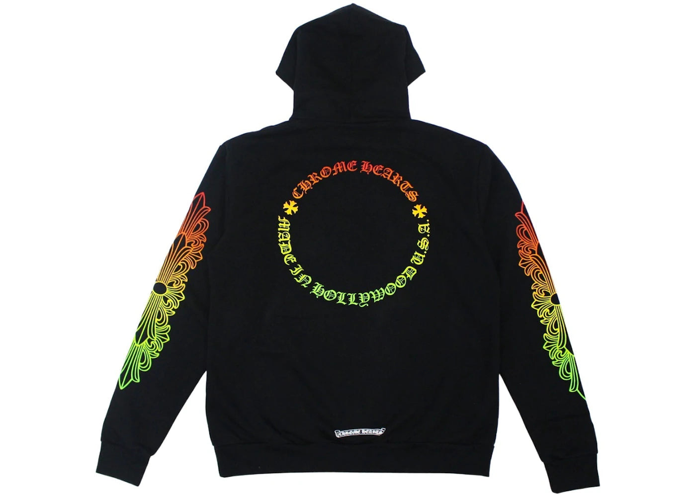 Chrome Hearts Floral Sleeve Gradient Made In Hollywood Zip Up Hoodie Black