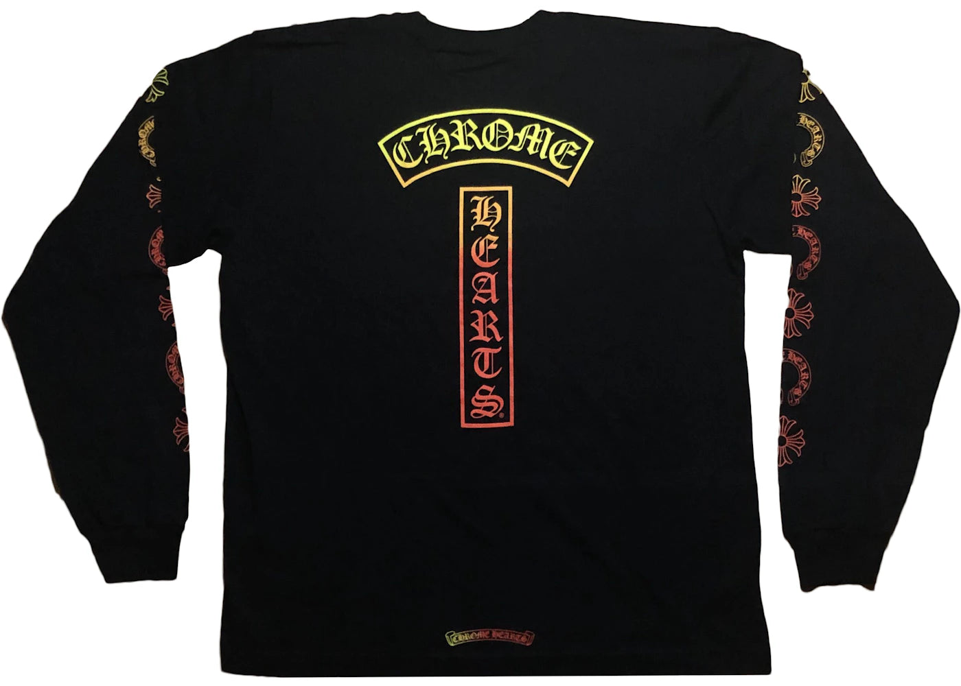 Chrome Hearts Gradient Logo L/S T-shirt Black/Yellow/Orange
