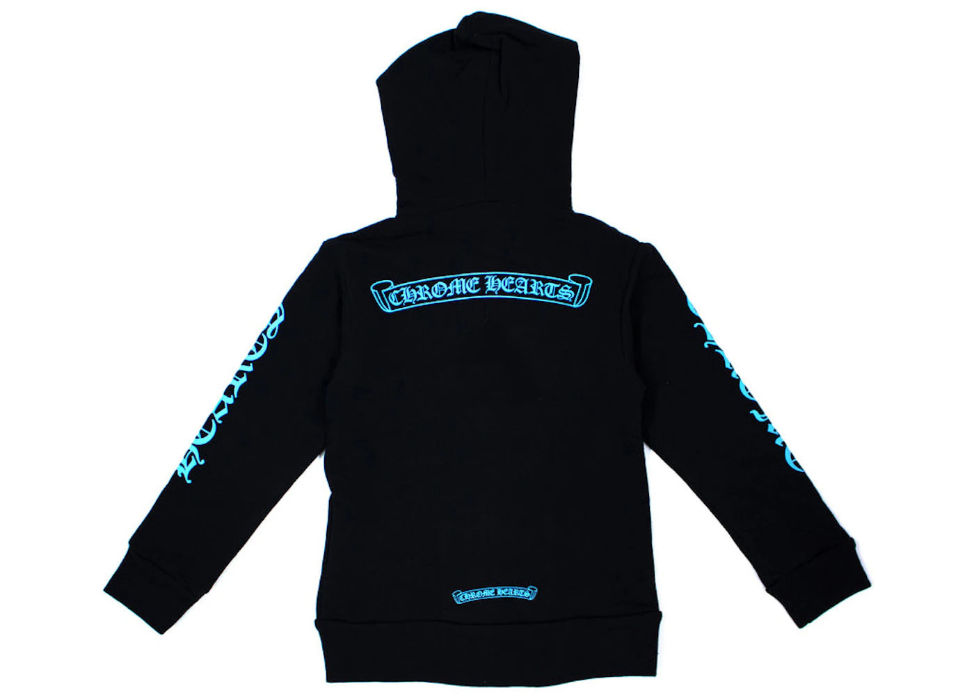 Chrome Hearts Kids Blue Scroll Zip Up Hoodie Black/Blue