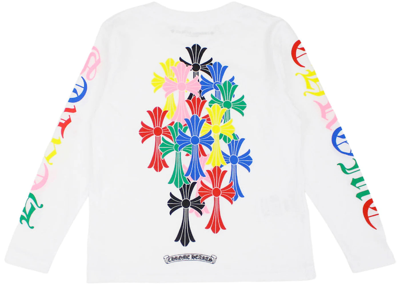 Chrome Hearts Kids Multicolor Cemetery Cross L/S T-shirt White