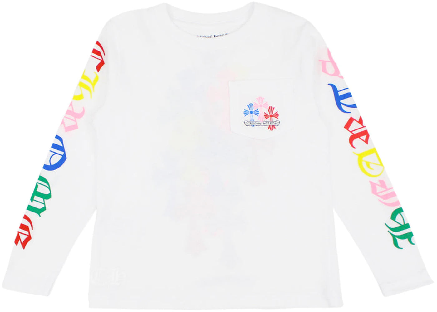 Chrome Hearts Kids Multicolor Cemetery Cross L/S T-shirt White