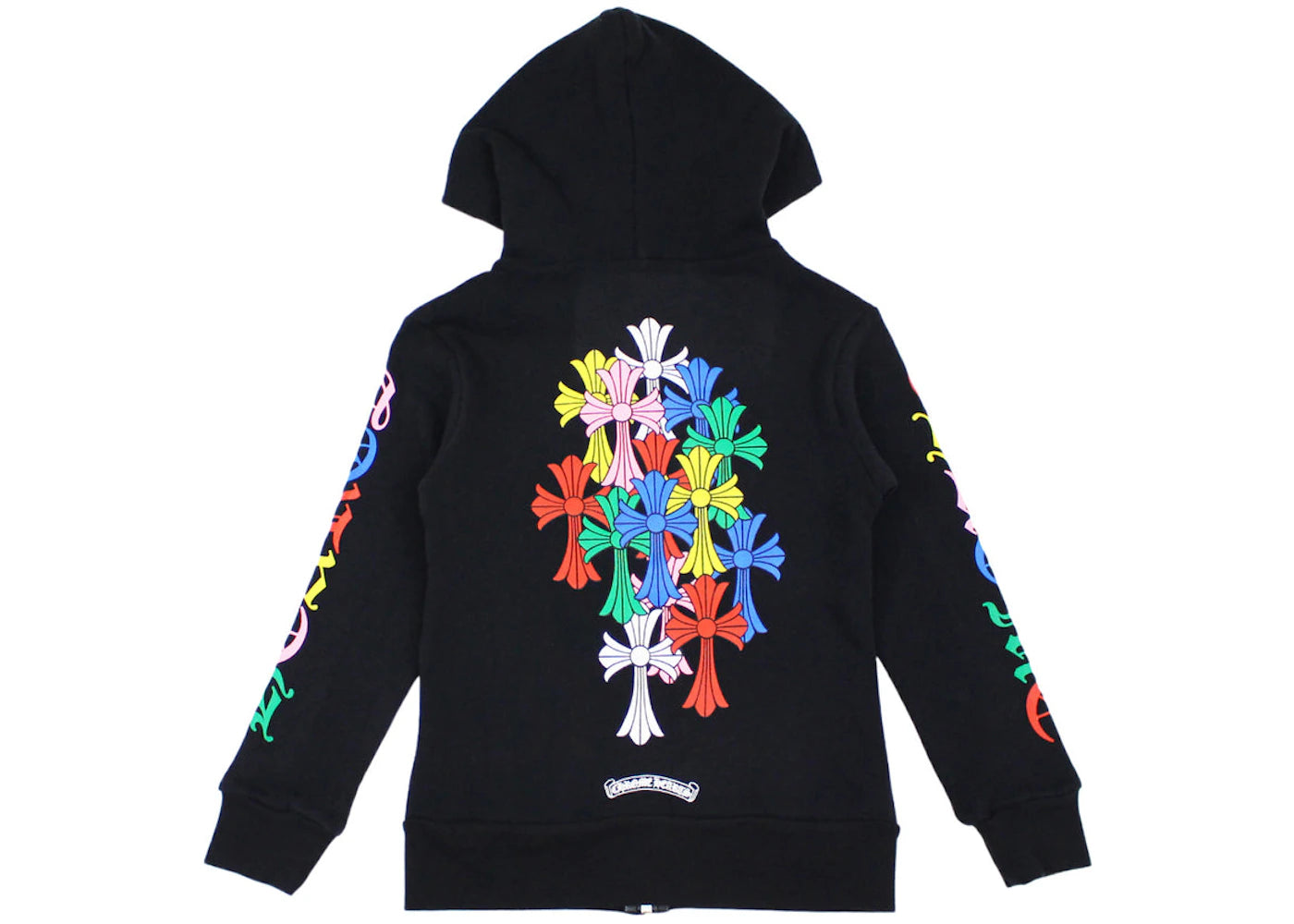 Chrome Hearts Kids Multicolor Cemetery Cross Zip Up Hoodie Black
