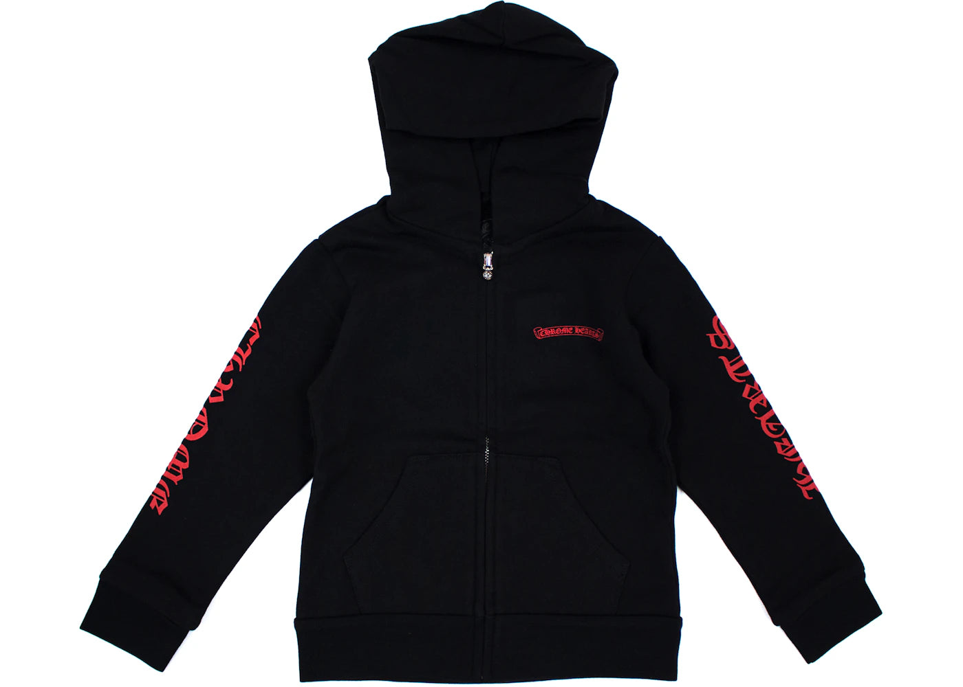 Chrome Hearts Kids Scroll Logo Hoodie Black/Red