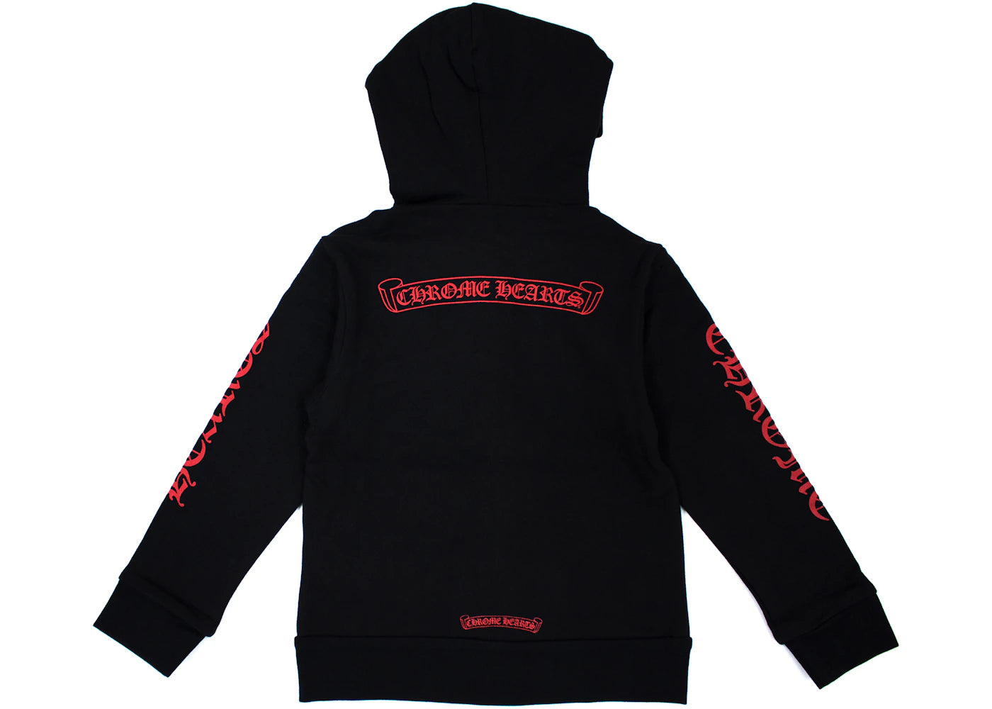 Chrome Hearts Kids Scroll Logo Hoodie Black/Red