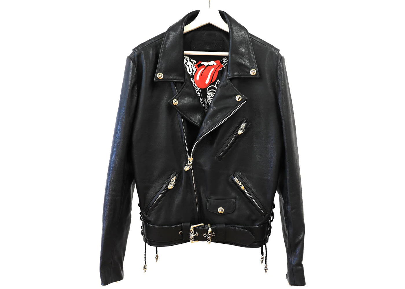 Chrome Hearts Lip and Tongue JJ Dean Biker Jacket Black