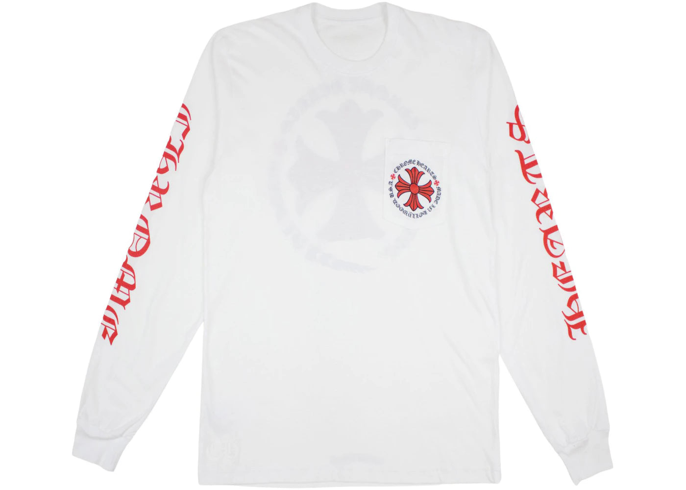 Chrome Hearts Made in Hollywood Plus Cross L/S T-shirt White/Red