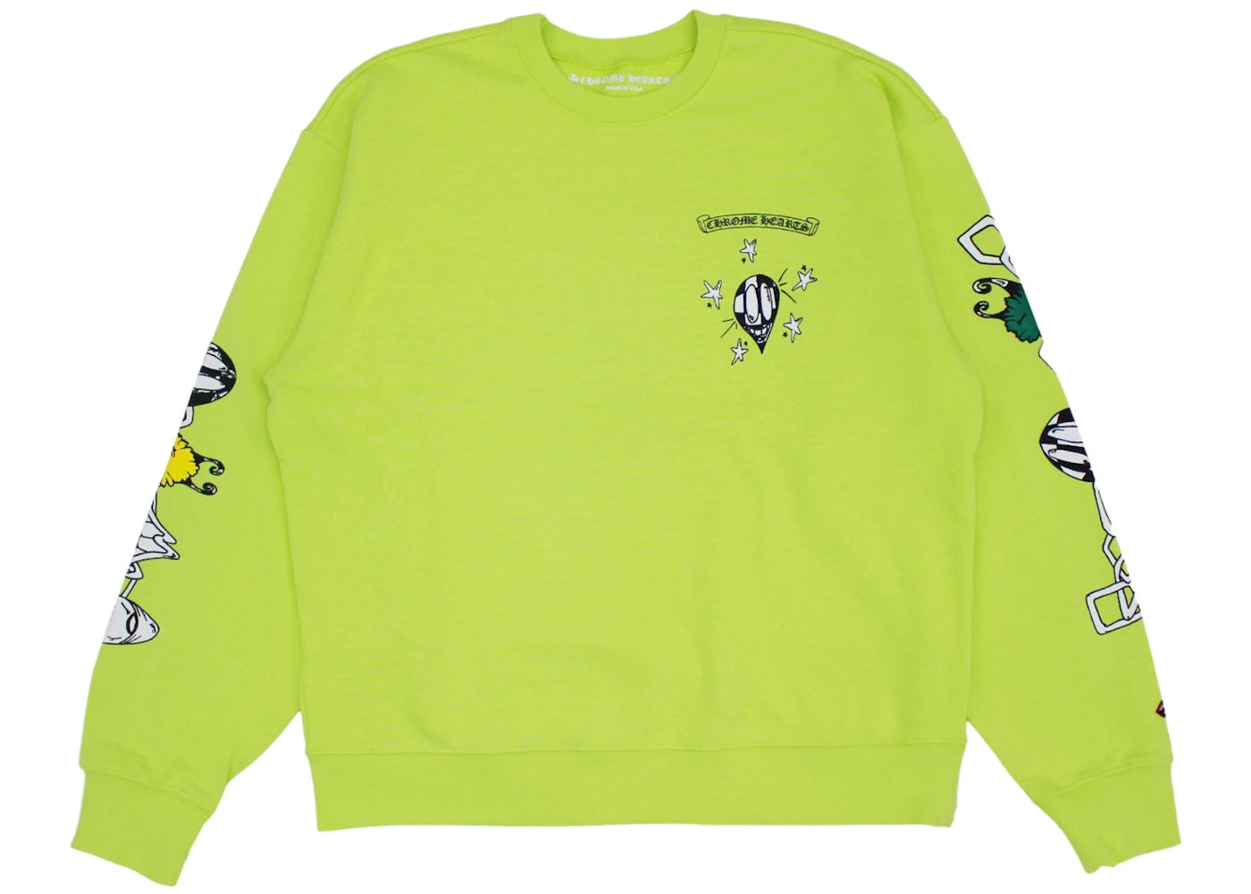 Chrome Hearts Matty Boy Link Crewneck Sweatshirt Lime Green