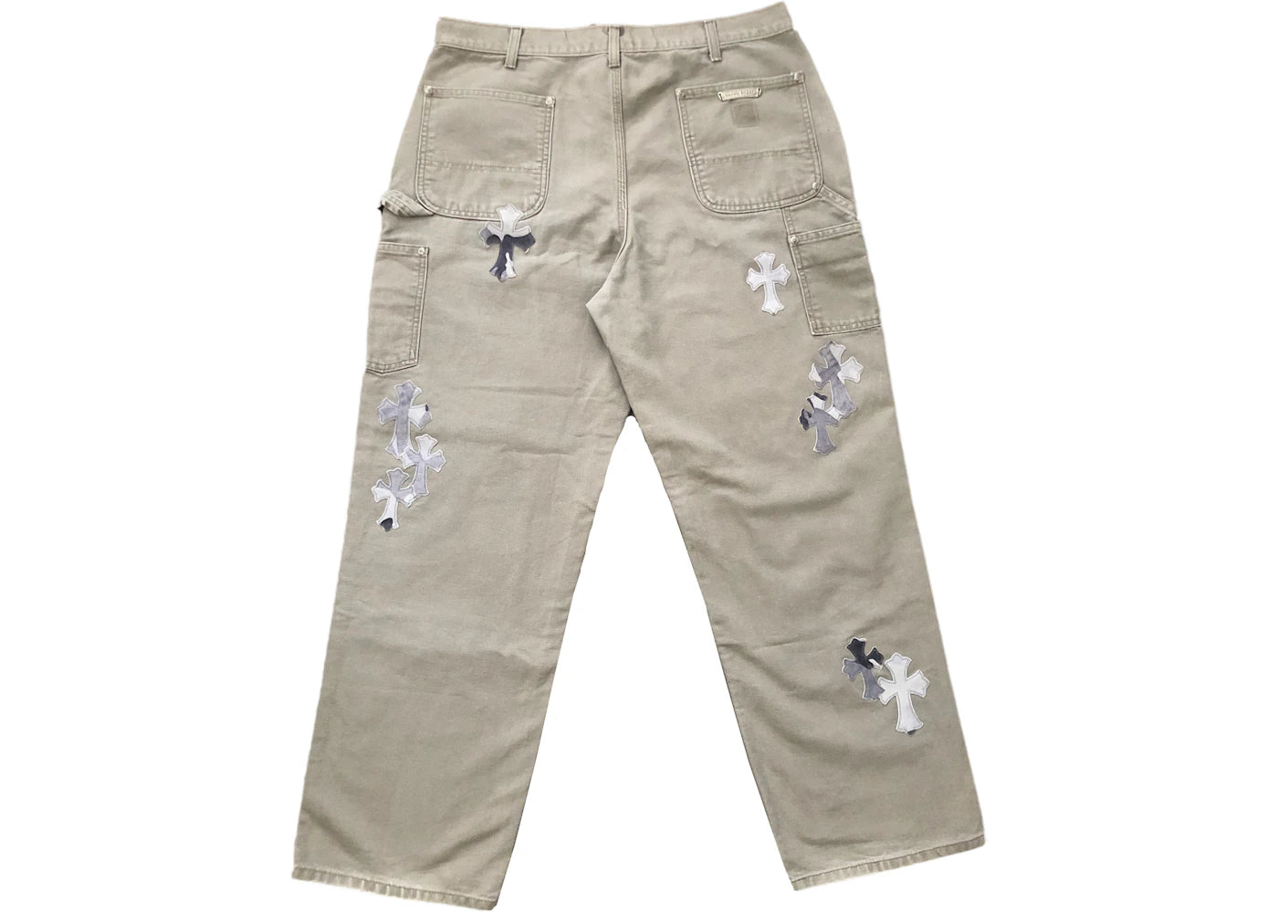 Chrome Hearts Matty Boy Sex Records Single Knee Vintage Carpenter Pants Grey