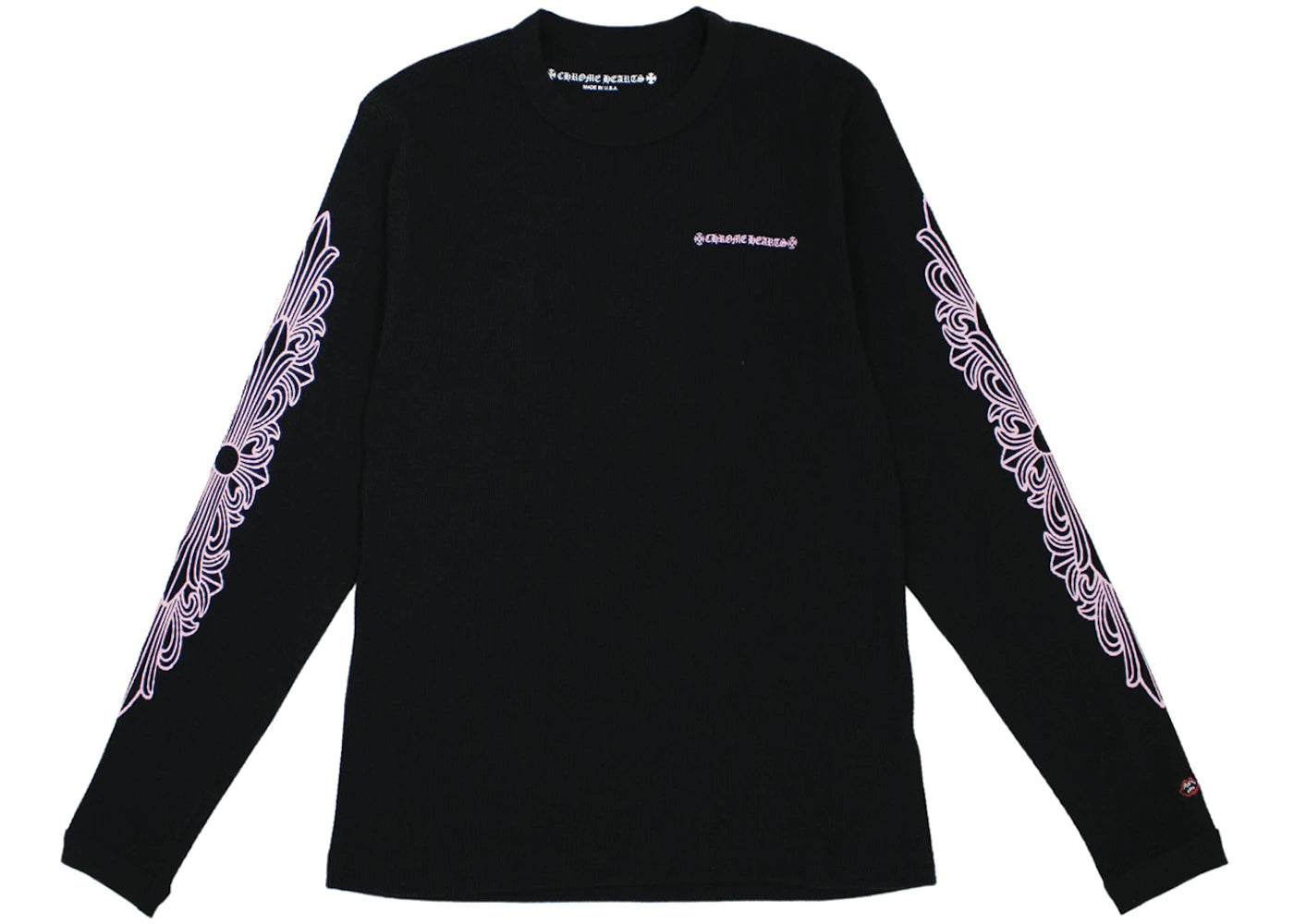 Chrome Hearts Matty Boy Shoulder Logo Thermal L/S T Shirt Black/Pink