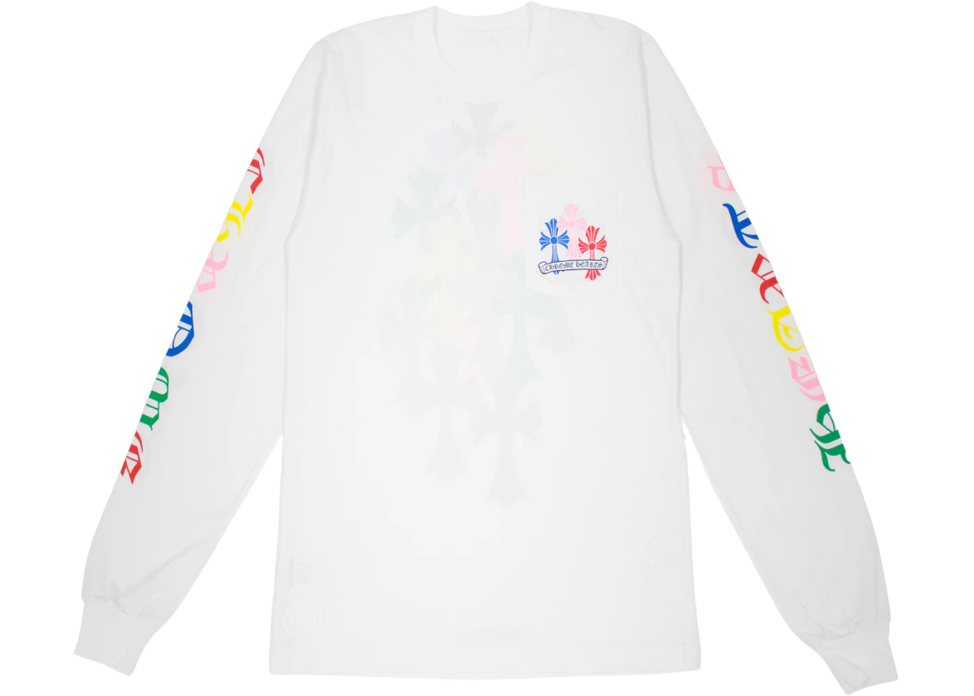 Chrome Hearts Multi Color Cross Cemetery L/S T-shirt White