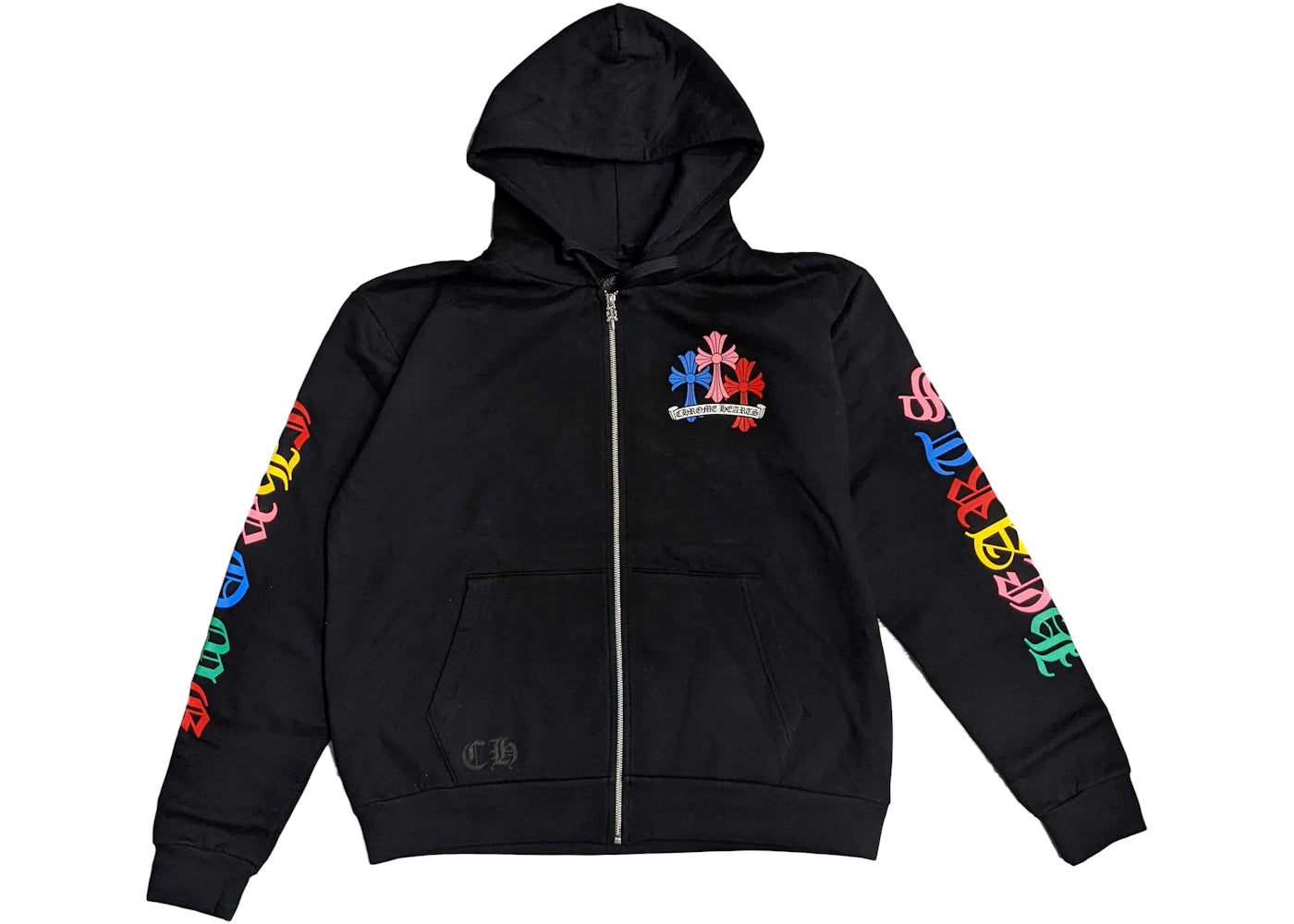 Chrome Hearts Multi Color Cross Cemetery Zip Up Hoodie Black