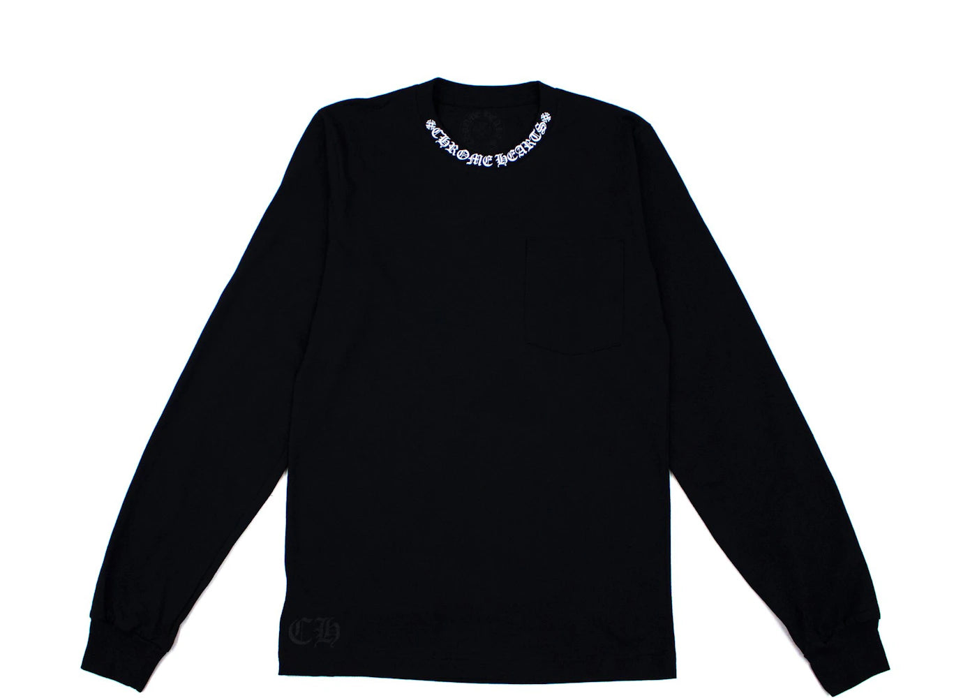 Chrome Hearts Neck Logo Floral Cross L/S T-shirt Black
