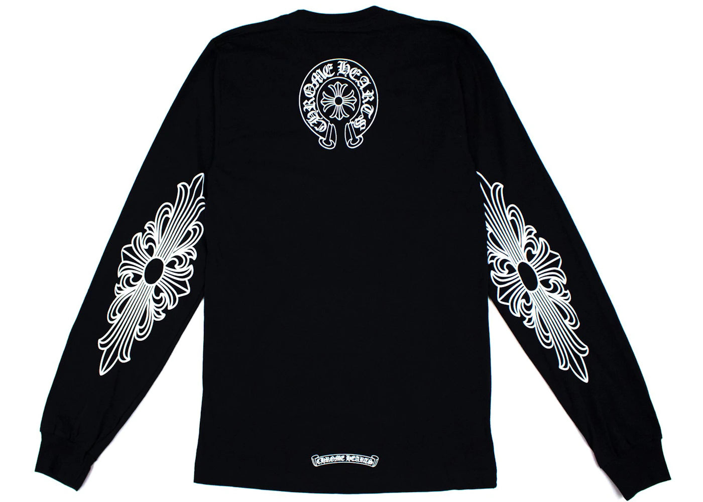 Chrome Hearts Neck Logo Floral Cross L/S T-shirt Black