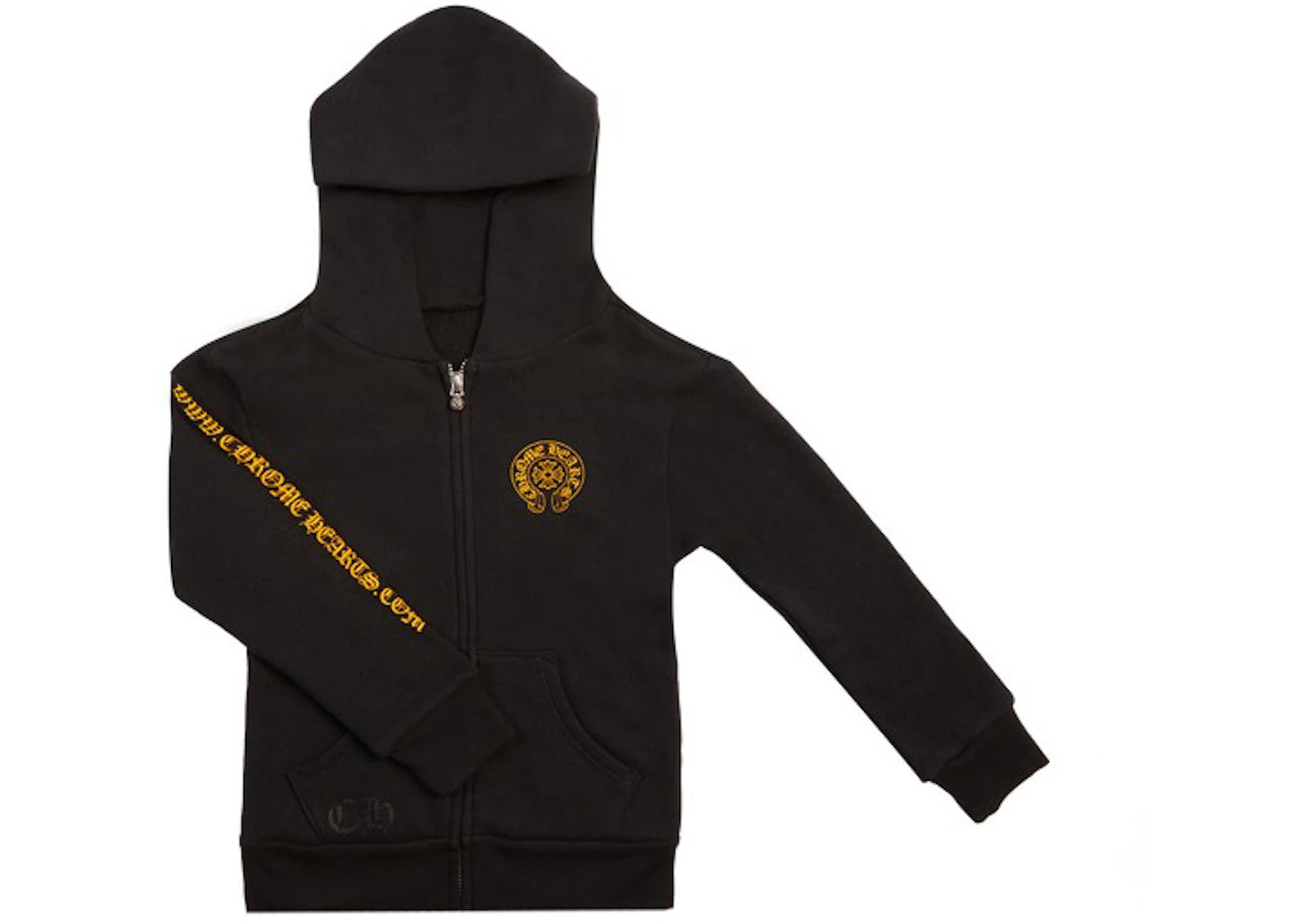 Chrome Hearts Online Exclusive Kids Zip Up Hoodie Black/Yellow