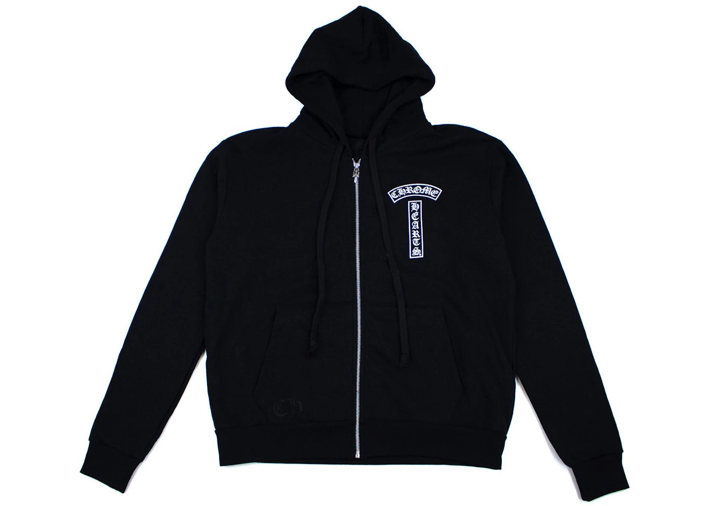 Chrome Hearts Single Floral T Logo Zip Up Hoodie Black