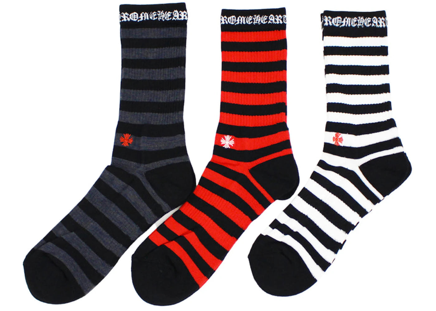 Chrome Hearts Striped Socks (3 Pack) Multi