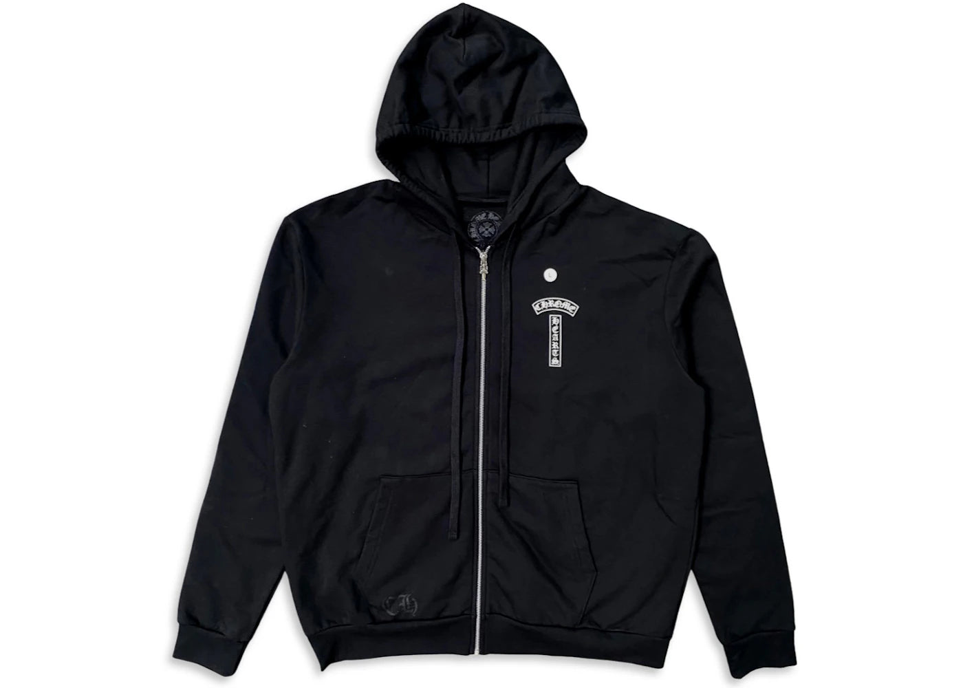 Chrome Hearts T Logo FU Shoulder Zip Up Hoodie Black