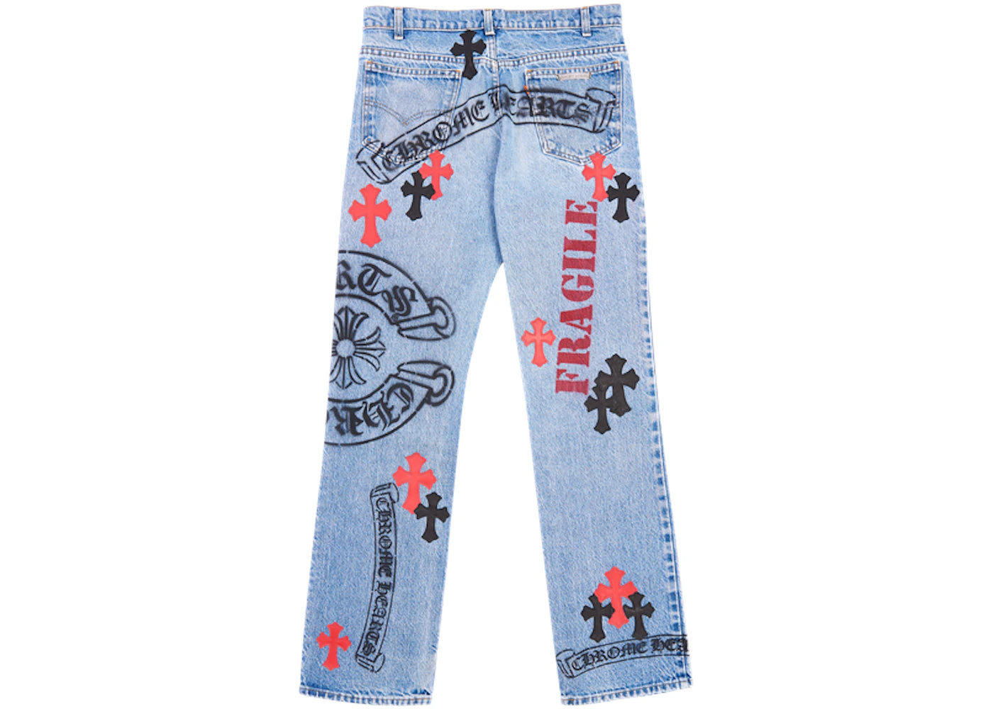 Chrome Hearts Vintage Levi's Stencil Cross Patch Denim Blue