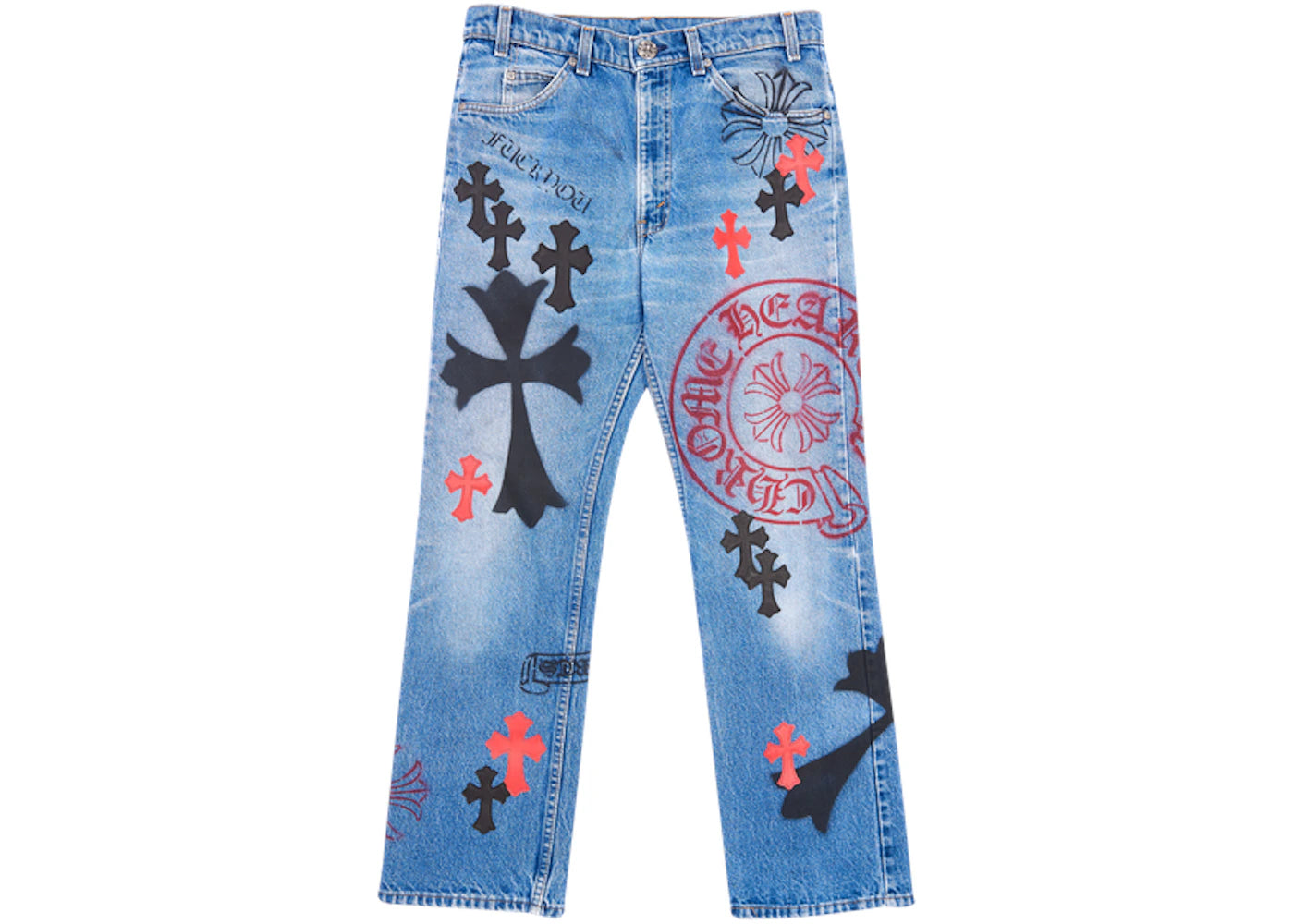 Chrome Hearts Vintage Levi's Stencil Cross Patch Denim Blue