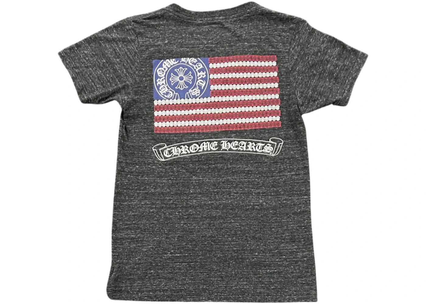 Chrome Hearts American Flag Dagger V Neck T-shirt Grey