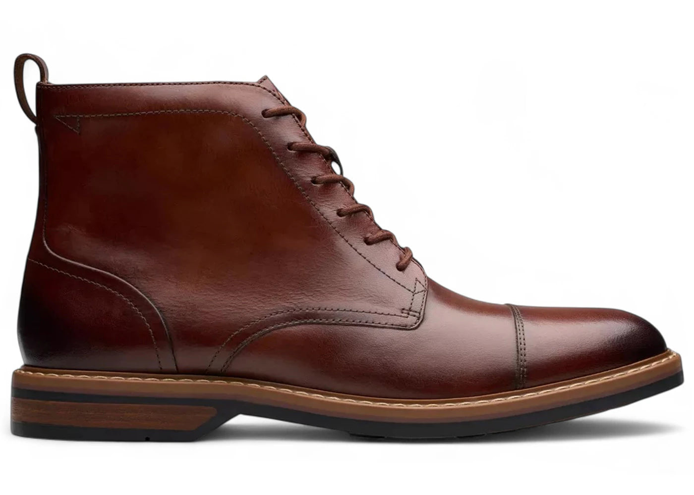 Clarks Aldwin Cap Mid Tan Leather