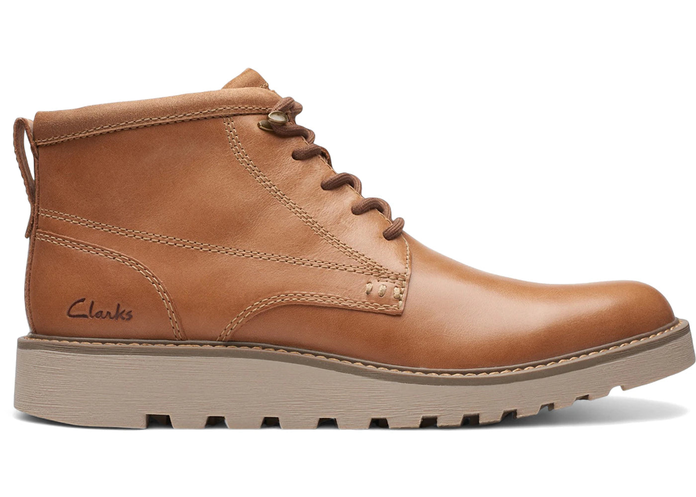 Clarks Barnes Lace Tan Leather