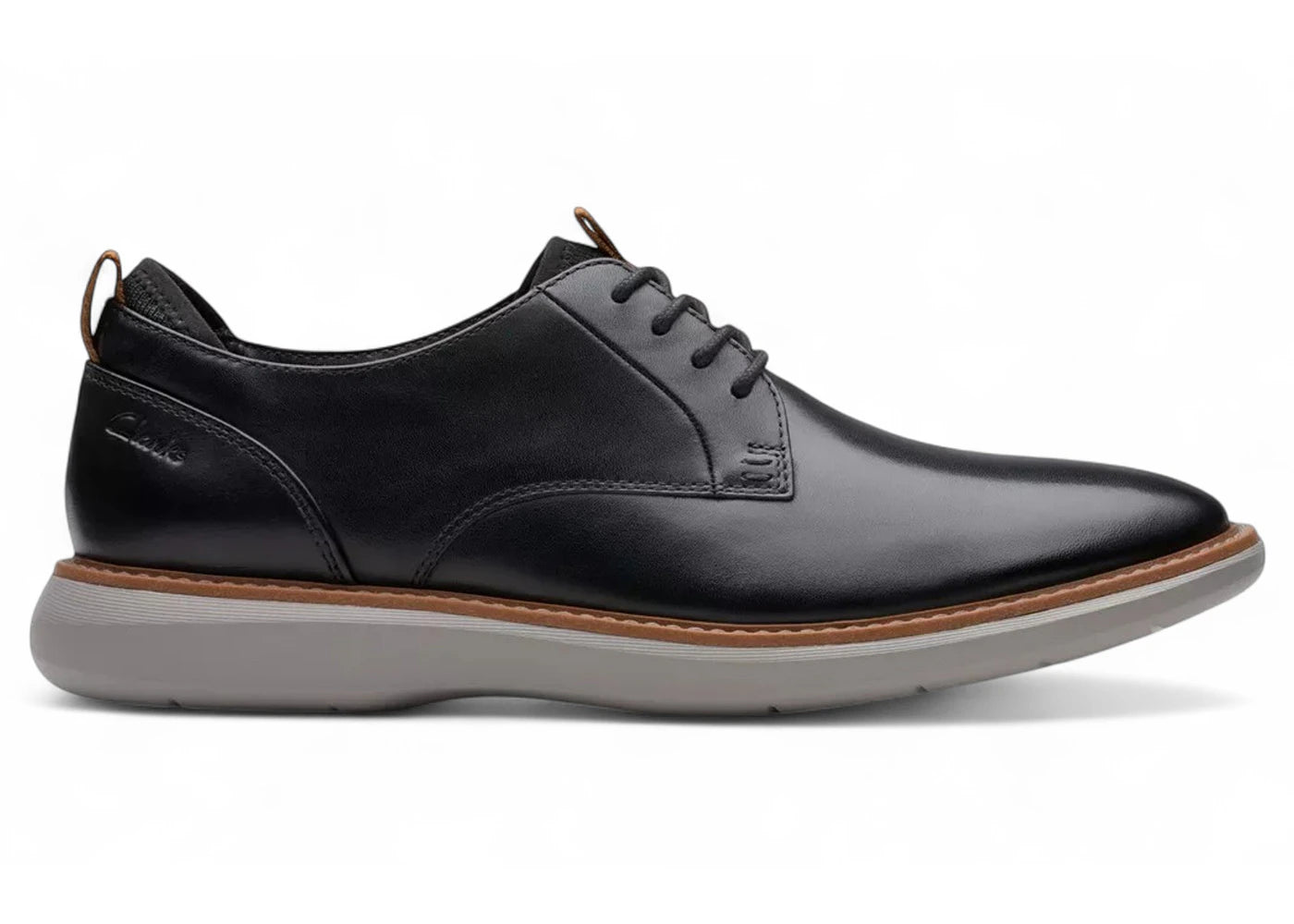 Clarks Brantin Plain Black Leather