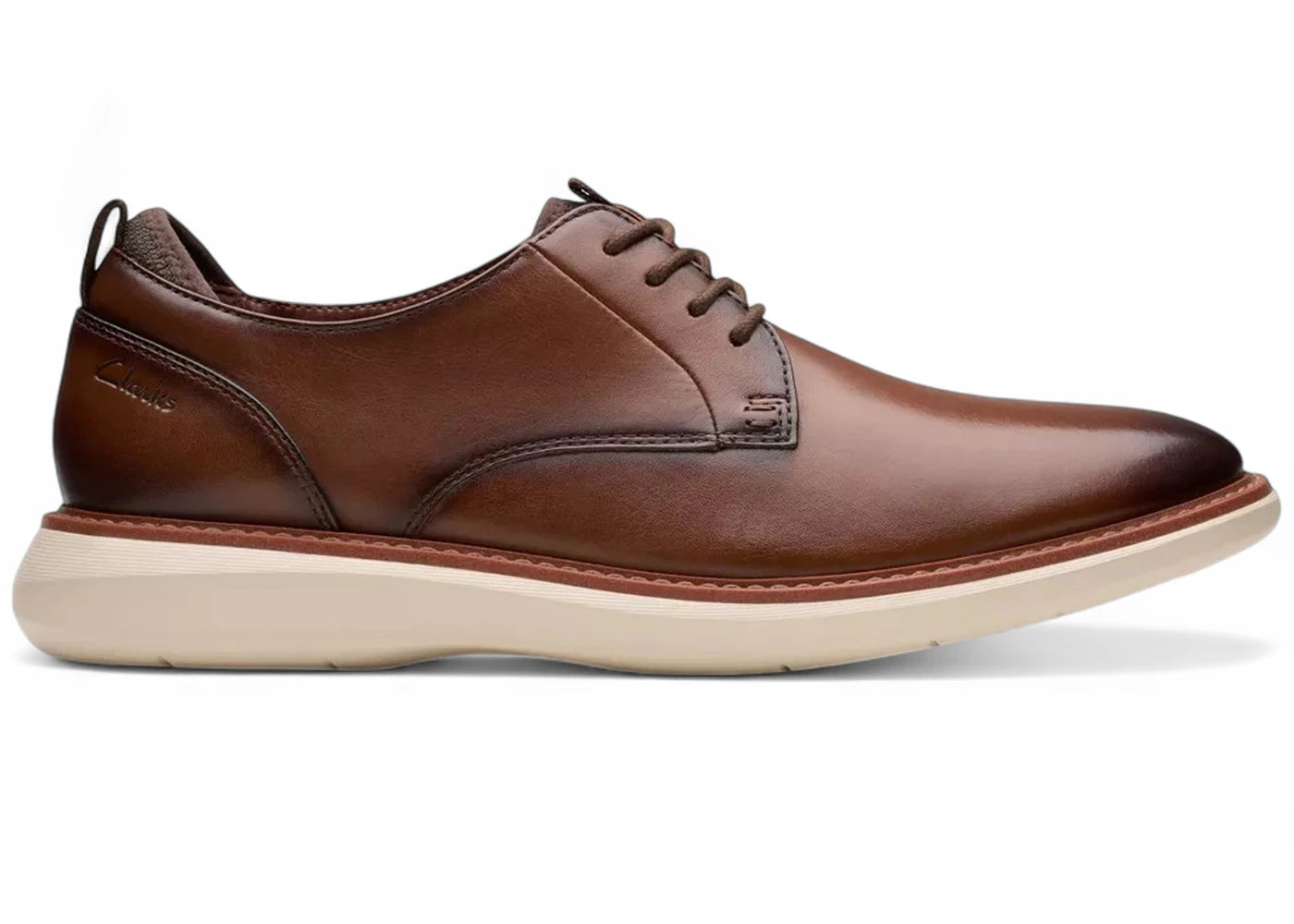 Clarks Brantin Plain Dark Tan Leather