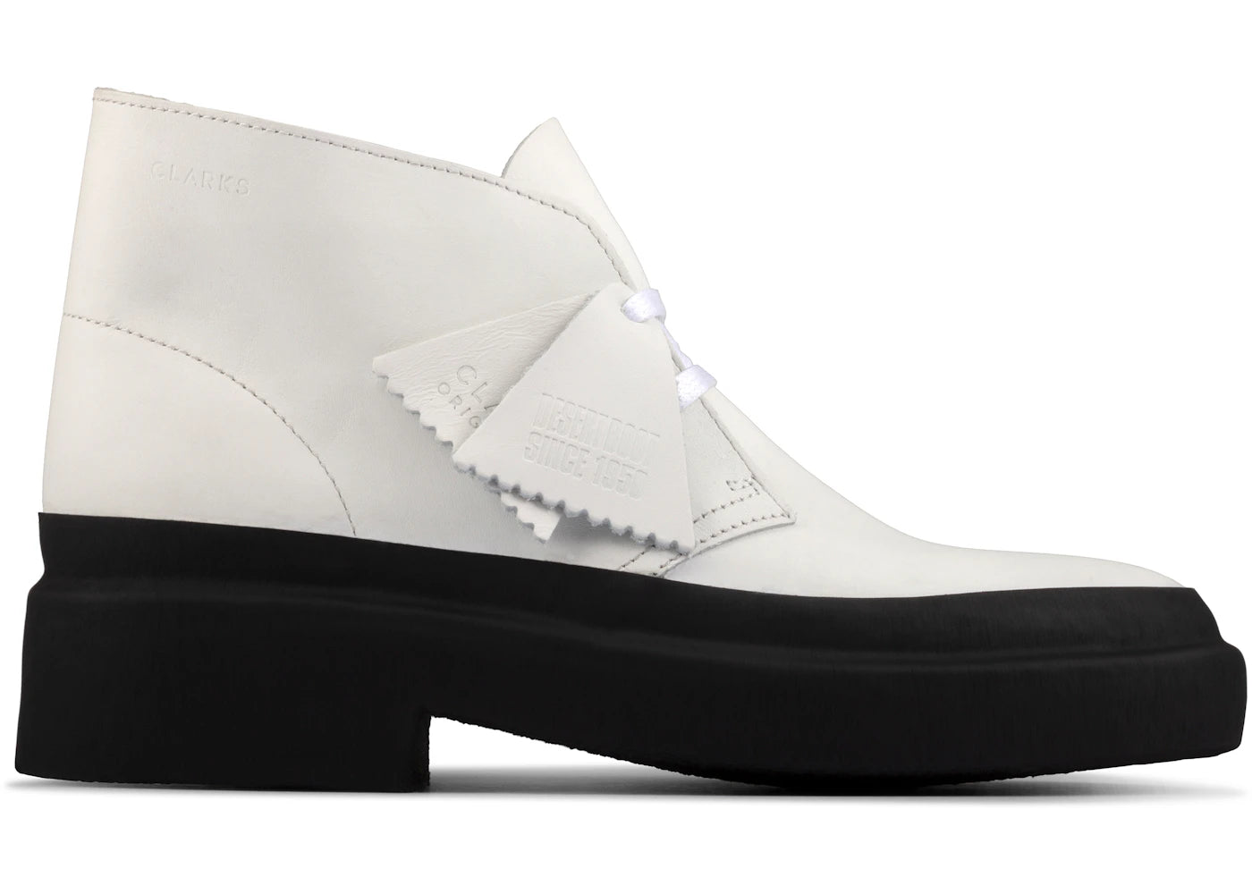 Clarks Originals Desert Galosh White Leather