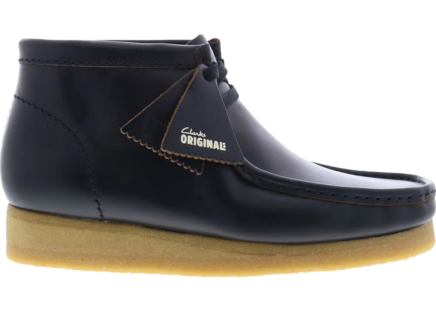 Clarks Originals Wallabee Boot Black Smooth Leather