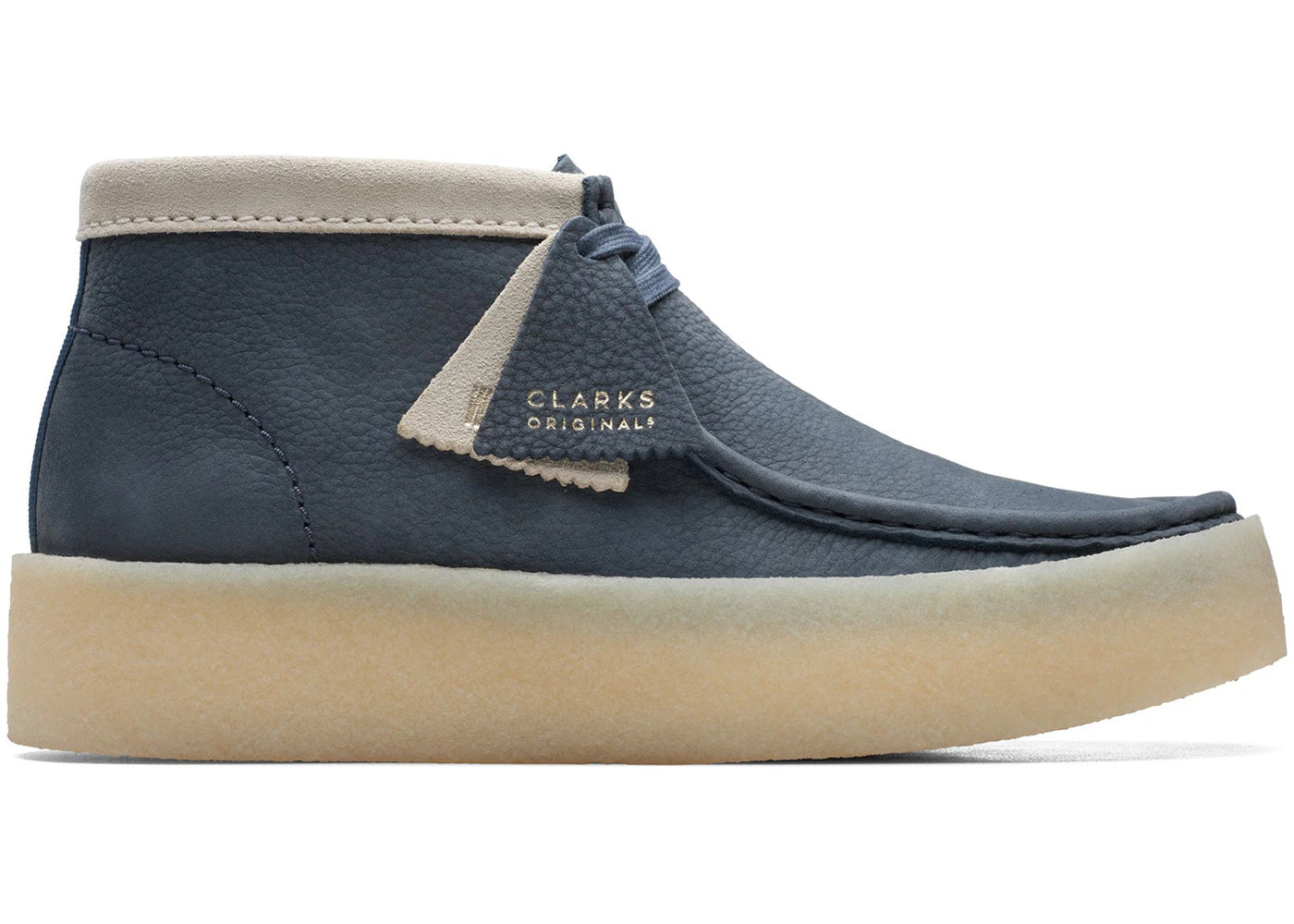 Clarks Originals Wallabee Cup Boot Blue Nubuck Khaki