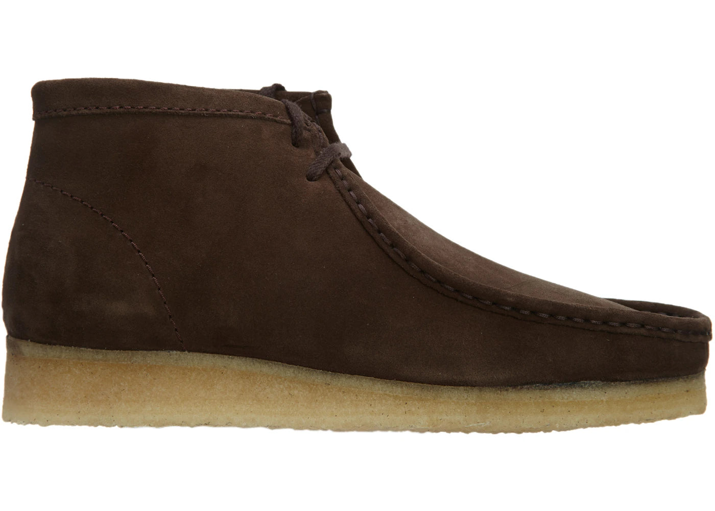 Clarks Wallabee Boot Dark Brown Daim Maroon Fon