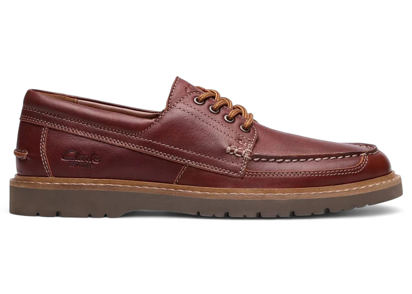 Clarks Weltridge Moc Dark Tan Leather