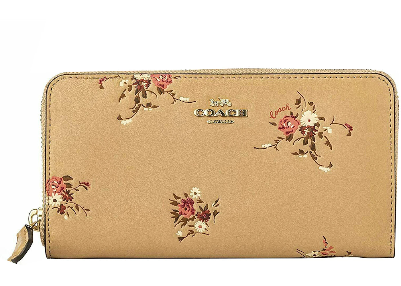 Coach Accordion Zip Wallet Beechwood Floral/Gold