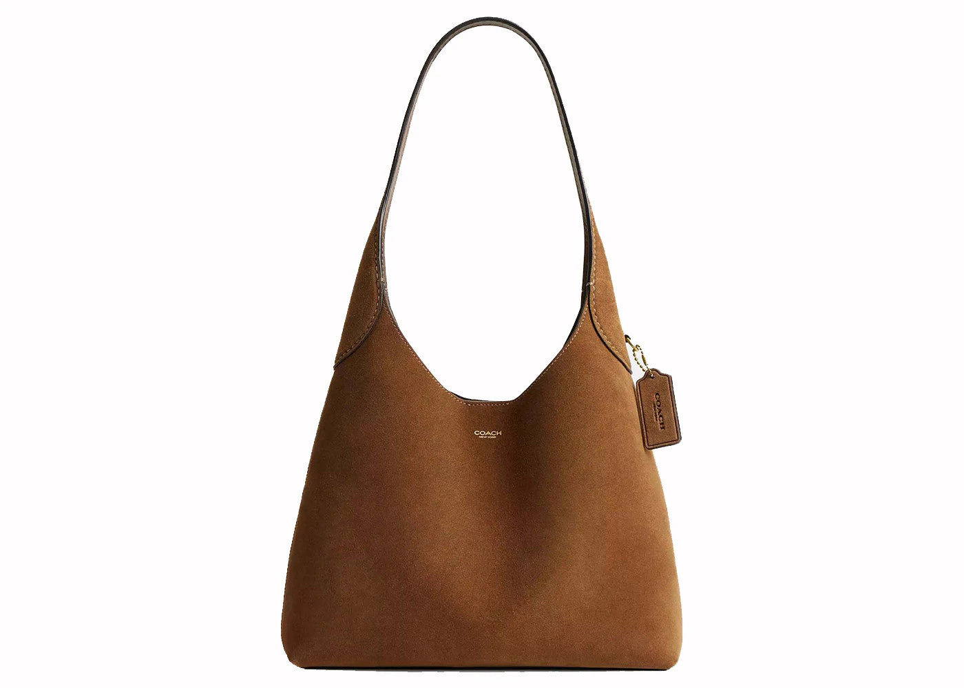 Coach Brooklyn Shoulder Bag 28 Suede/Brass/Cedar