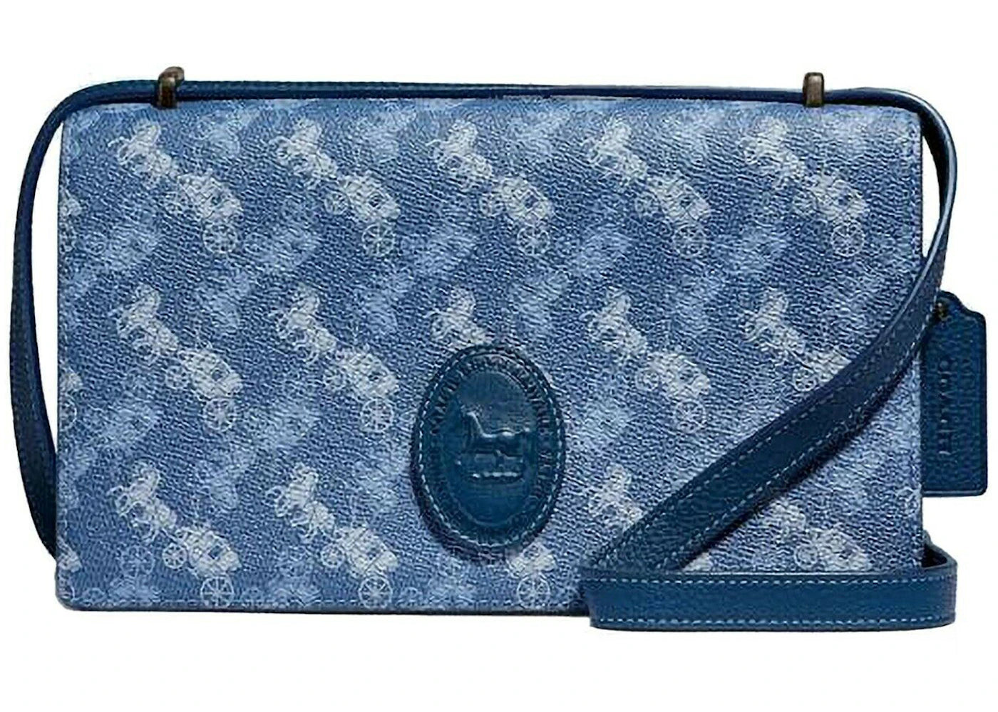 Coach Camille Crossbody Horse And Carriage Print Blue