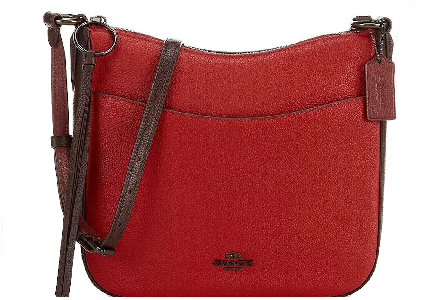 Coach Color Block Chaise Crossbody Bag Brick Red